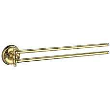 Smedbo Villa Swing Arm Double Towel Rail Polished Brass